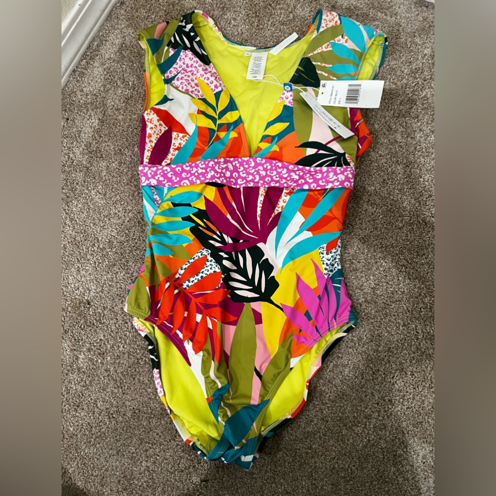NWT size 4 Bleu Rod Beattie one piece thick strap swimsuit